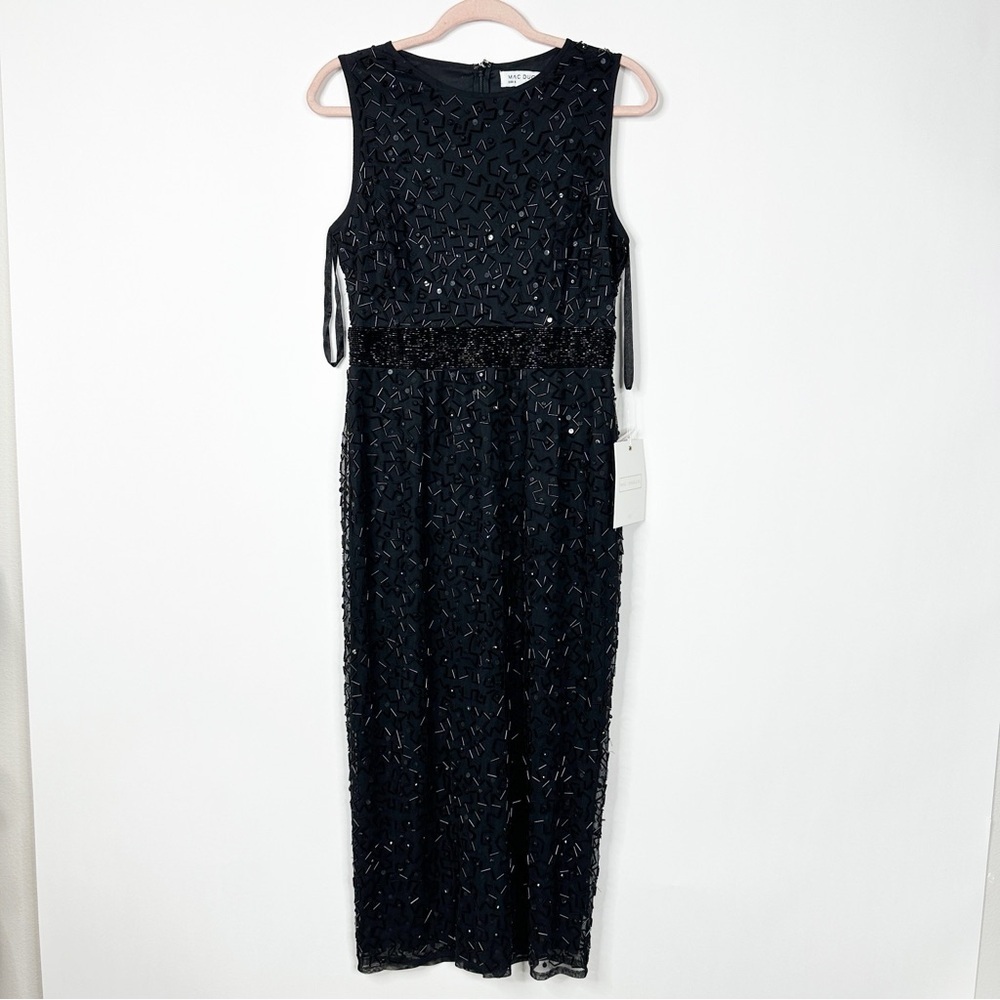 NWT Mac Duggal Geometric Embellished Sleeveless A Line Dress Size 12 #8237 - Picture 4 of 8